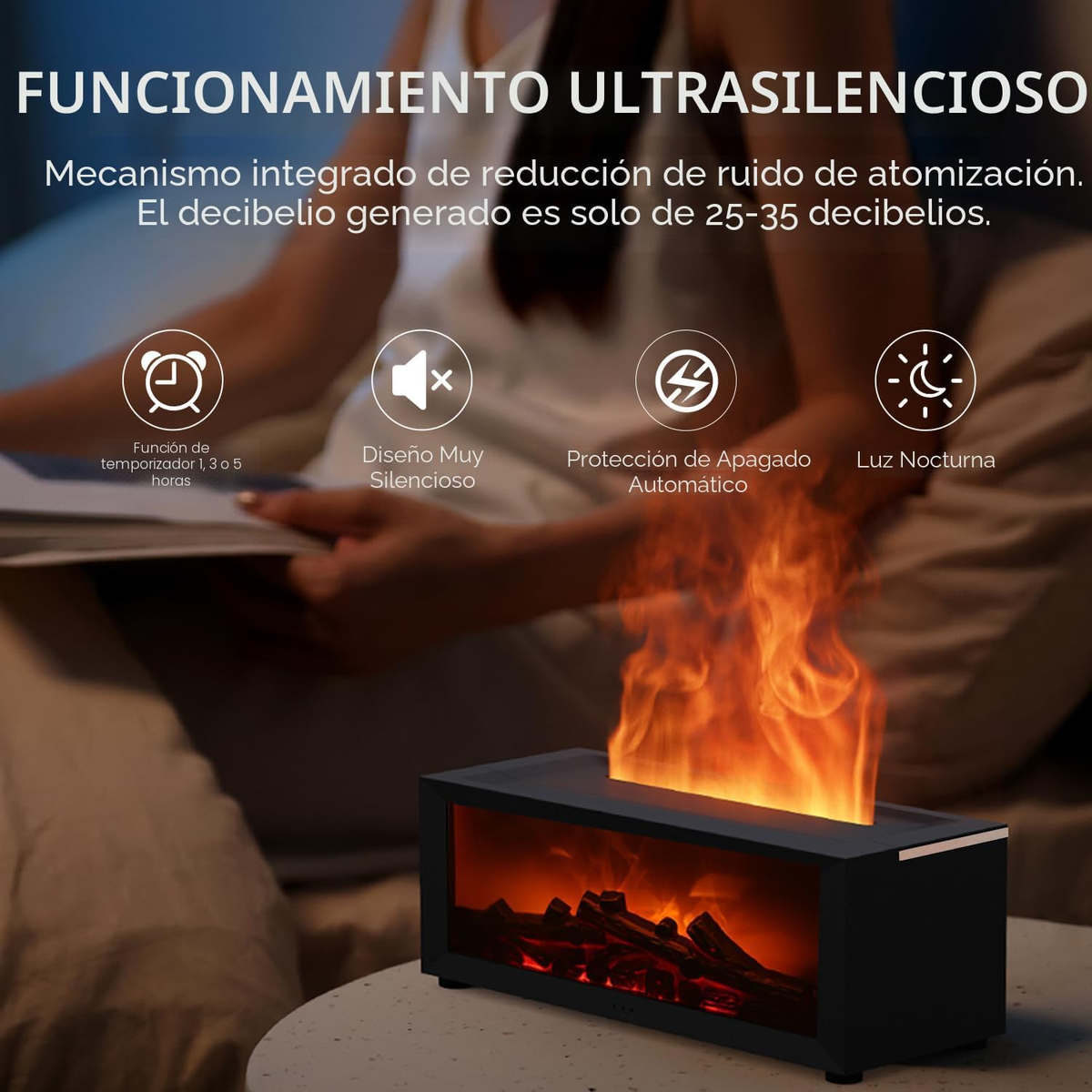 Humidificador fuego y aroma.